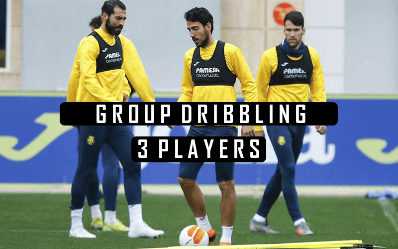 Soccer dribbling drills with 3 players