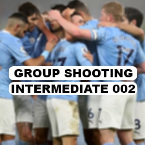 Intermediate group soccer shooting drill