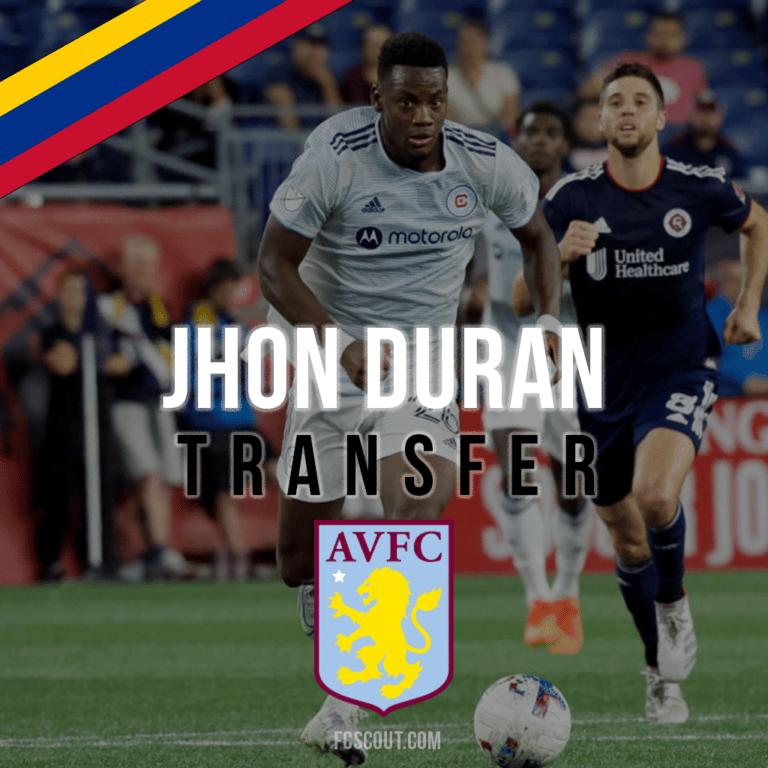 Jhon Duran moves to Aston Villa on a permanent transfer from Chicago Fire